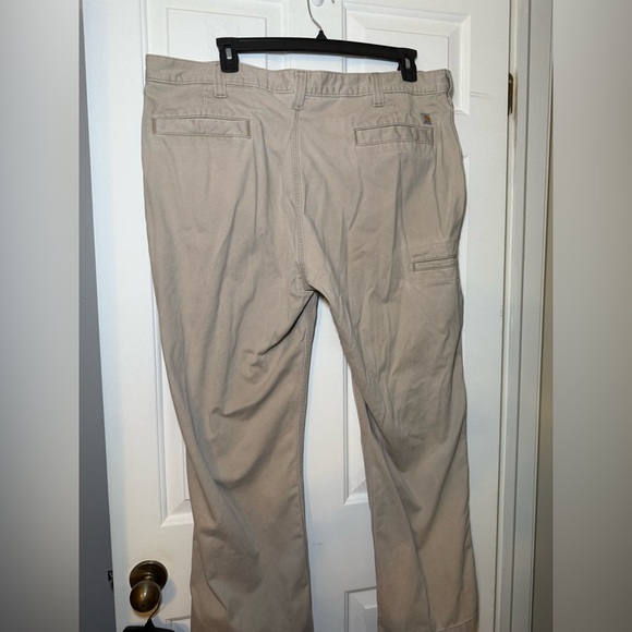 Carhartt Men’s Tan Relaxed Fit Pants 42X30 5 Pocket Belt Loops Chino Well Made - Picture 5 of 16